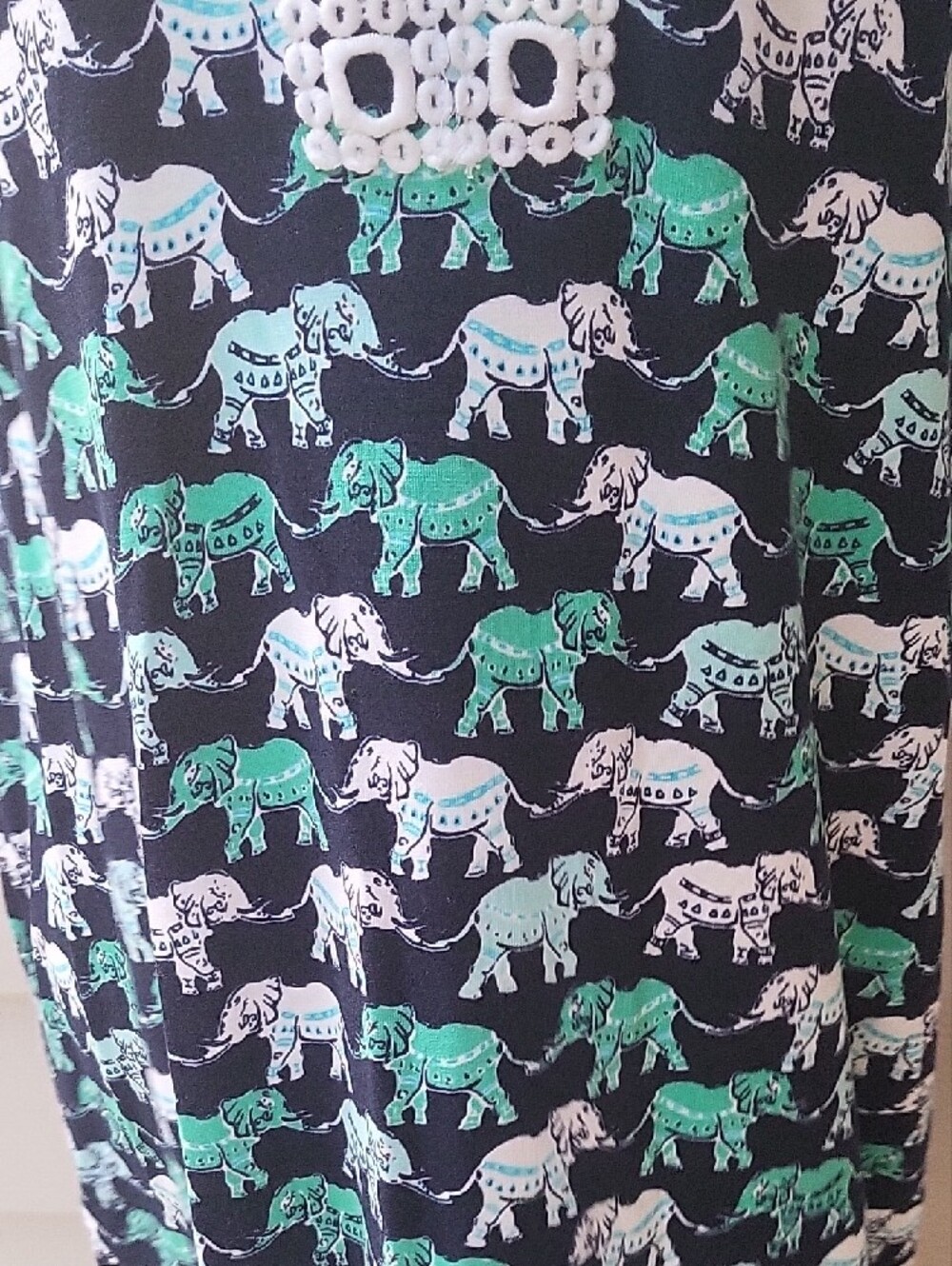 Crown & Ivy Navy Dress with Teal and White Elephant Print Size XL - Picture 6 of 13